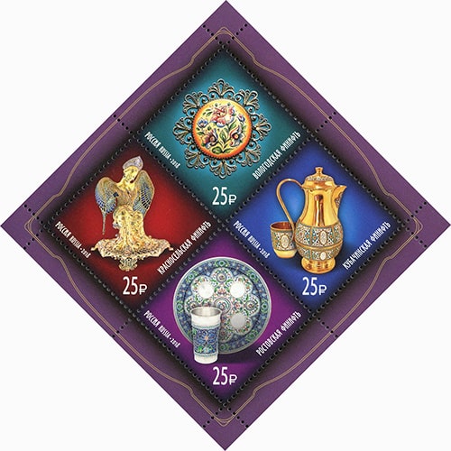 Россия 2018 год. Декоративно-прикладное искусство России. Художественная эмаль, квартблок Россия 2018 год. Декоративно-прикладное искусство России. Художественная эмаль, квартблок